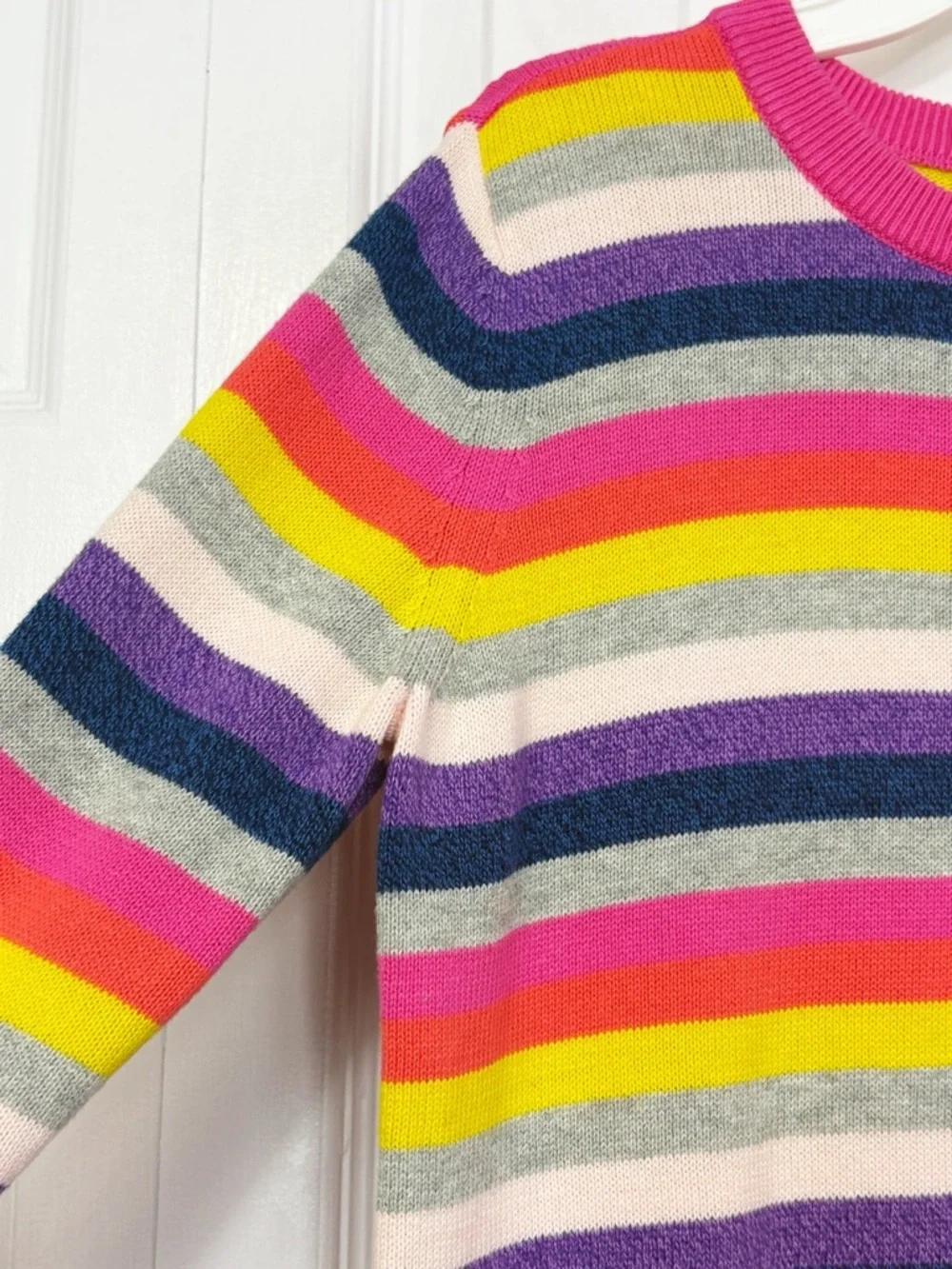 GAP Kids Colorful Pink Multi Crazy Stripe Long Sleeve Sweater Dress XXL